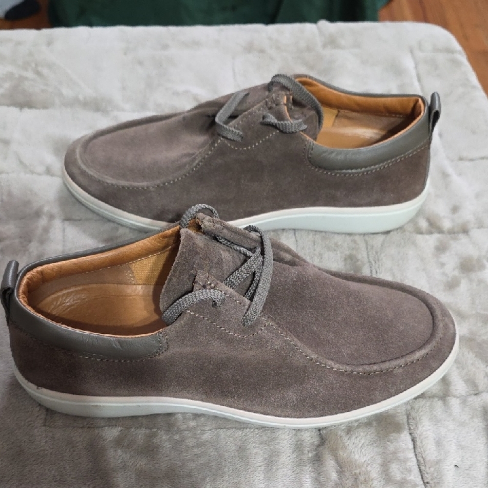 Ecco Men's Casual Shoes Brown Suede? Geay Trim Comfort Sz 6 EUC